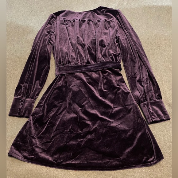 Kittenish Velvet Wrap Dress - Picture 11 of 16